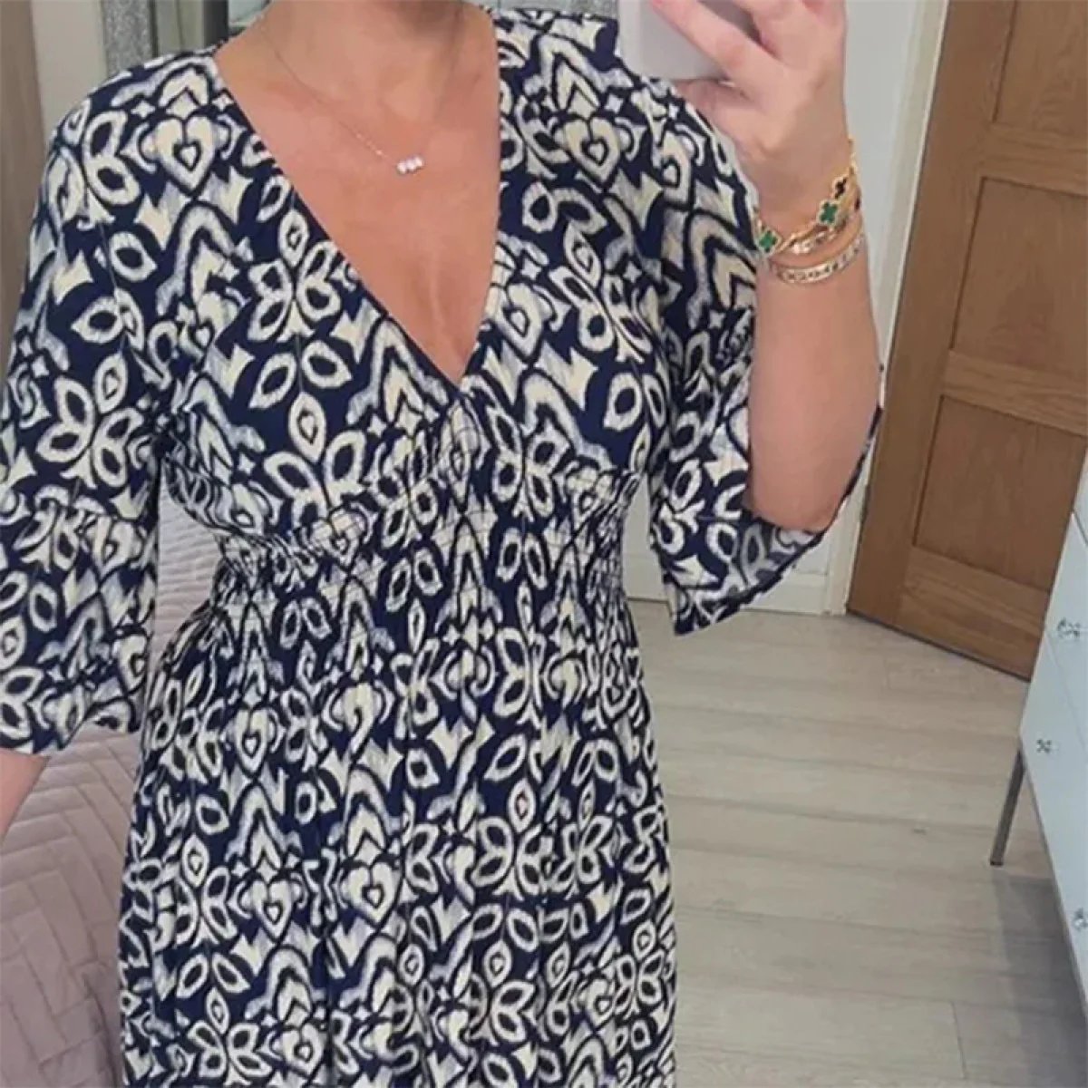 Floral Dress with V-Neck