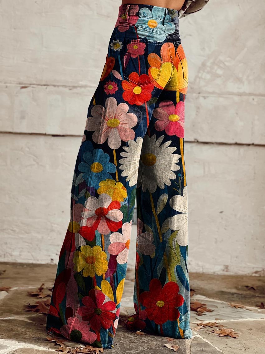Léna - Cheerful Floral Trousers