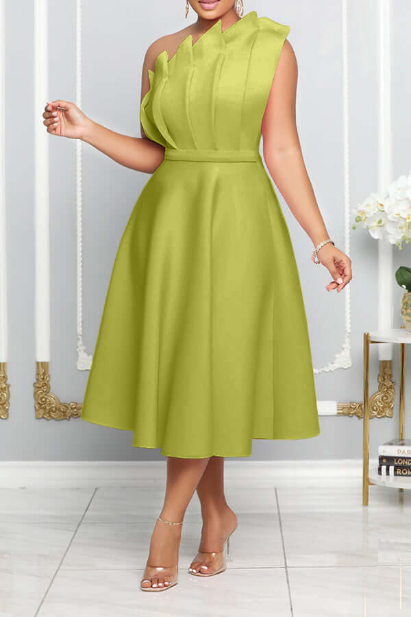 Natalia One-Shoulder Midi Dress