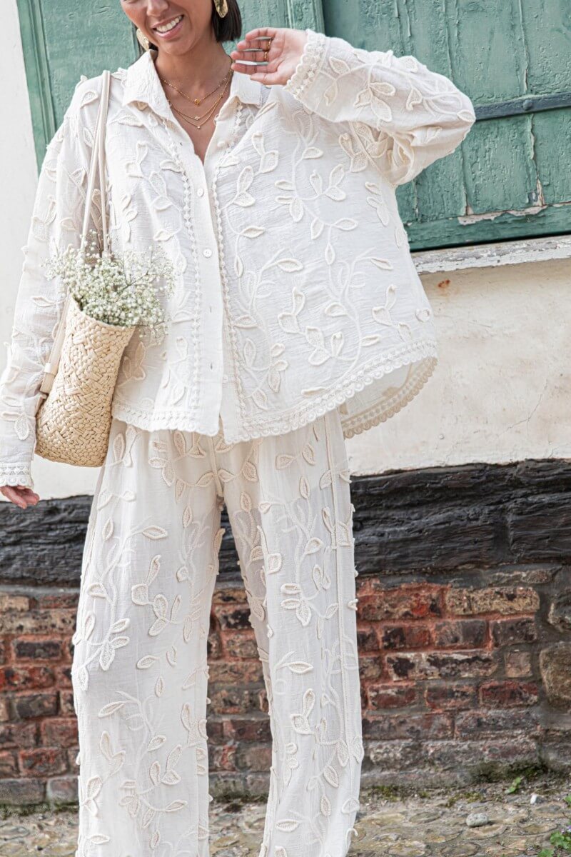 Distinctive Resort-Inspired Jacquard Casual Two-Piece Set