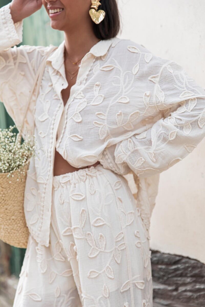 Distinctive Resort-Inspired Jacquard Casual Two-Piece Set