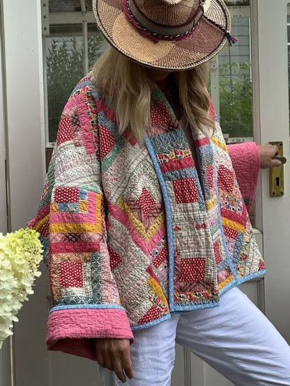 Quilted Jacket with Printed Hem