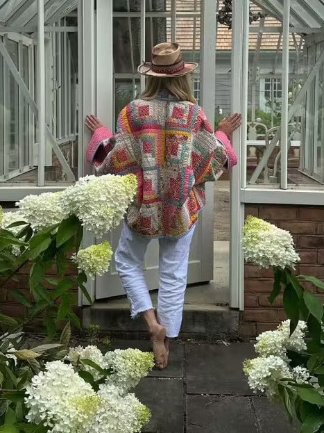 Quilted Jacket with Printed Hem