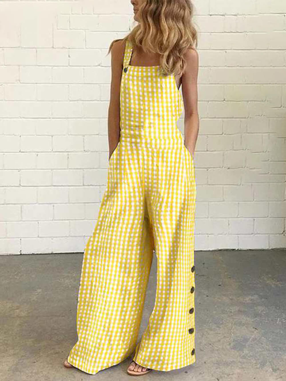 Backless Jumpsuit with Polka Dot Design