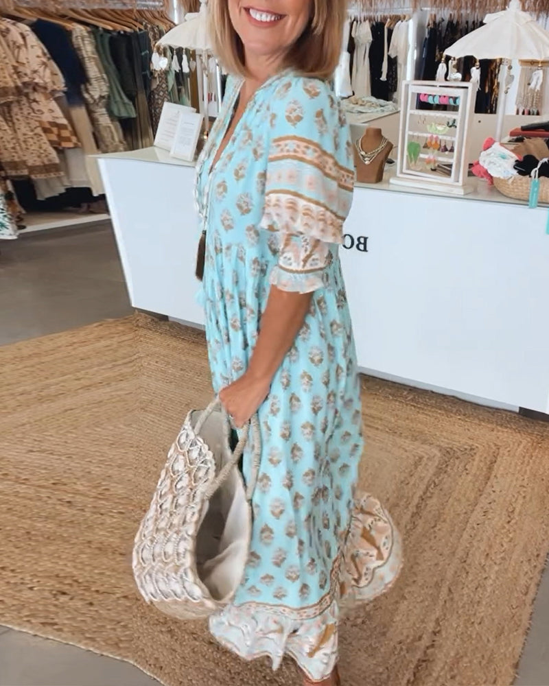 VERONA | BOHO V-NECK DRESS
