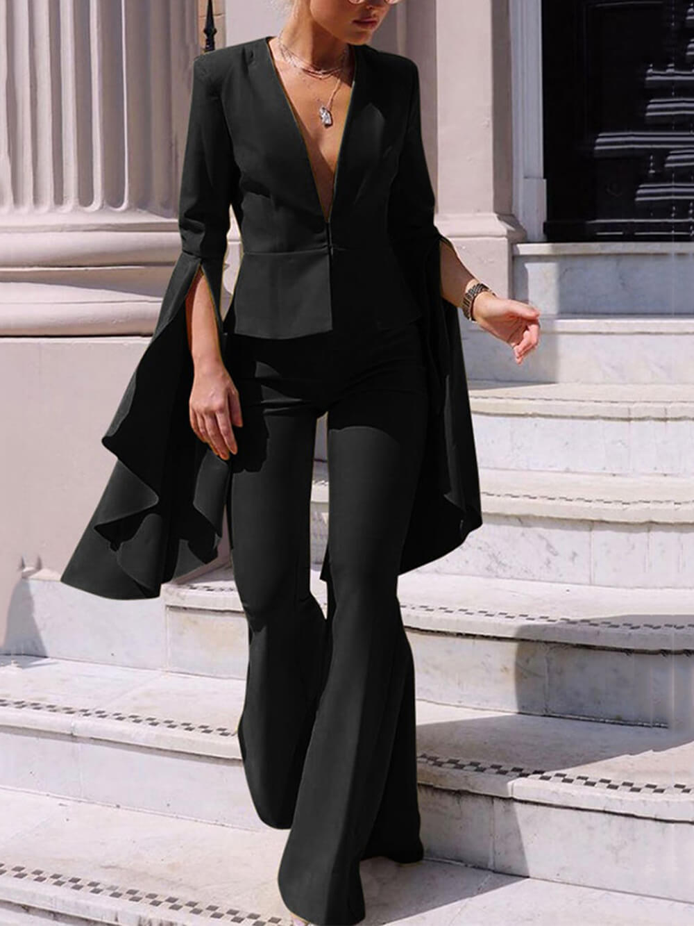 Flared Trouser Two-Piece Suit