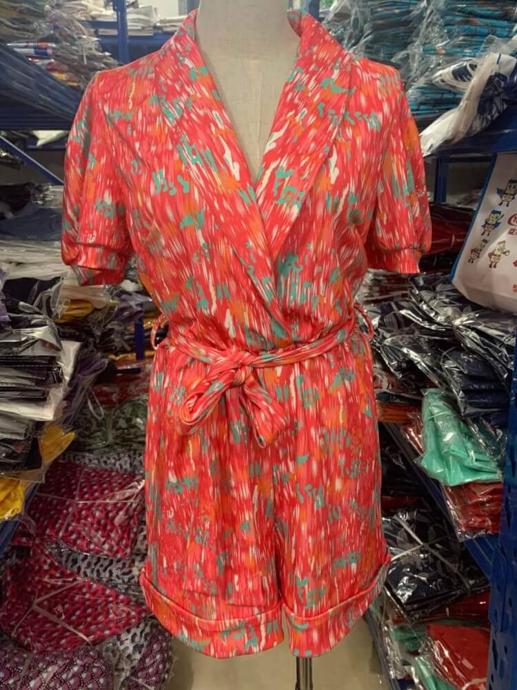Pink Floral Puff Sleeve Candy Romper