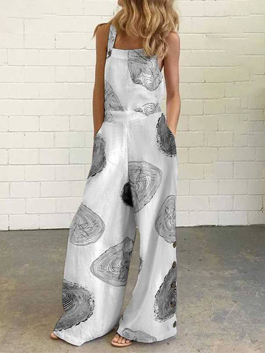 Backless Jumpsuit with Polka Dot Design
