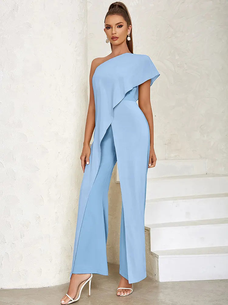 Chic One-Shoulder Cutout Back Jumpsuit
