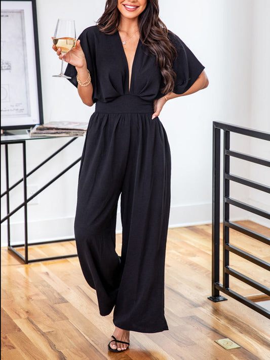 Black V-Neck Jumpsuit