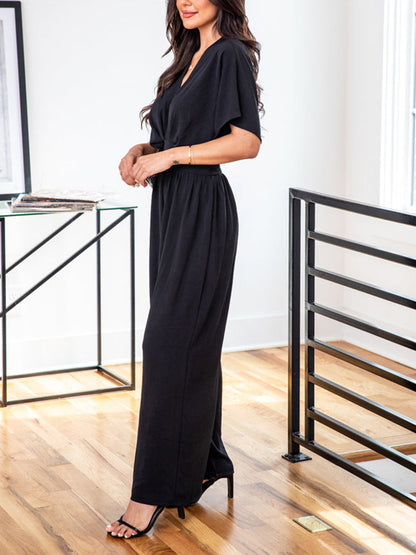 Black V-Neck Jumpsuit