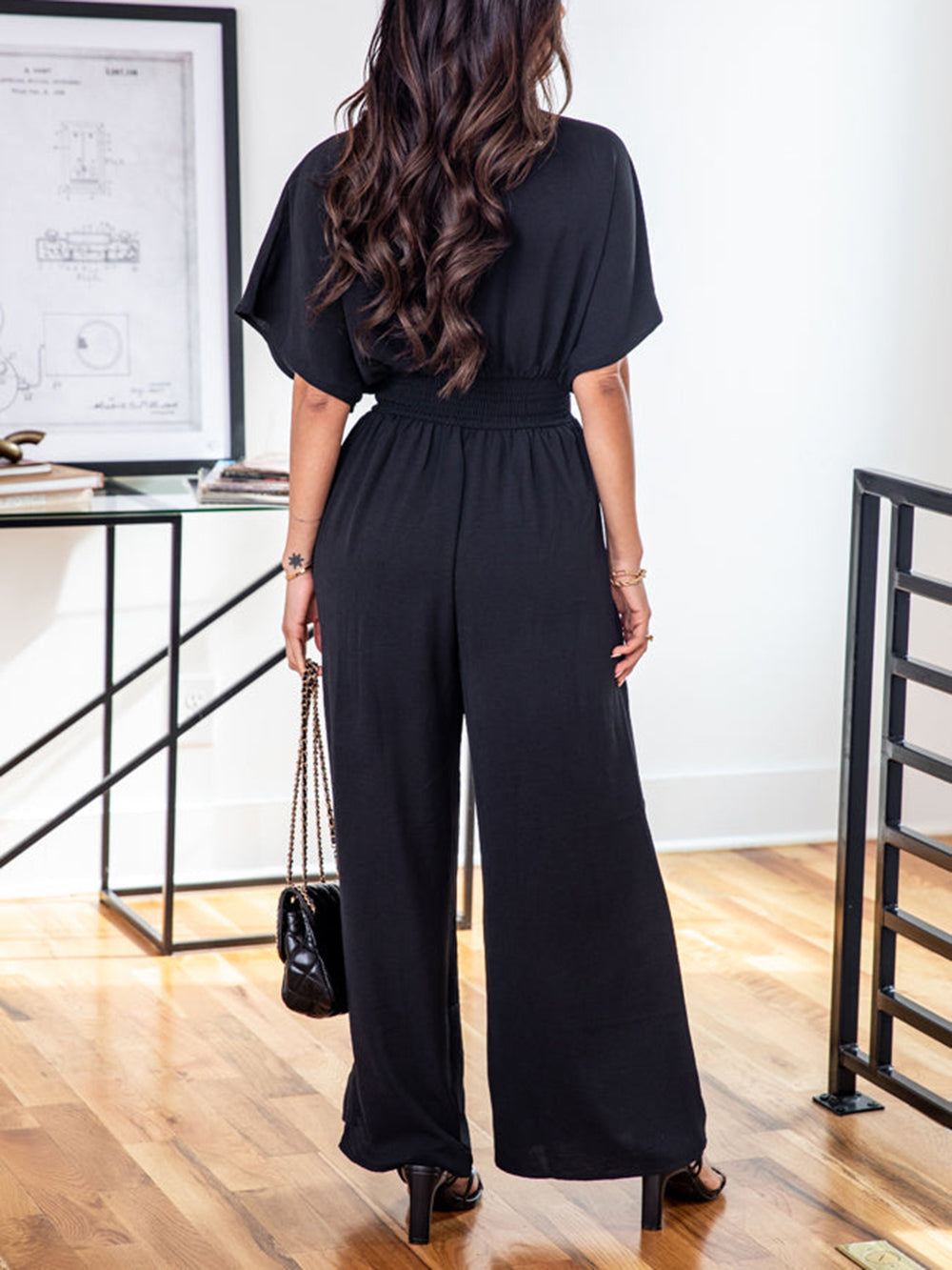 Black V-Neck Jumpsuit