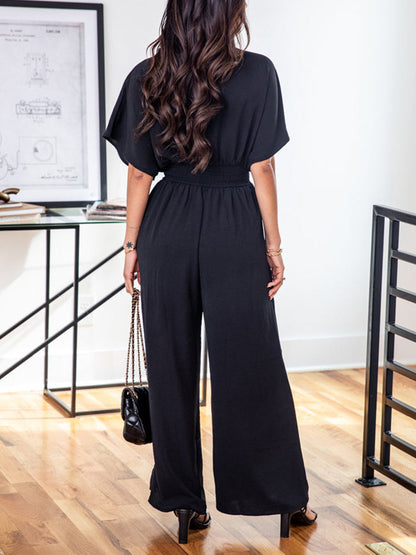Black V-Neck Jumpsuit