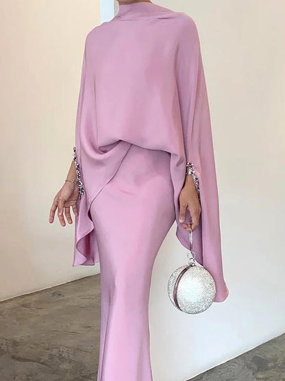Chic Solid Color Asymmetrical Suit