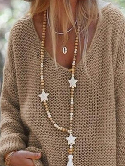 Long-Sleeve V-Neck Sweater