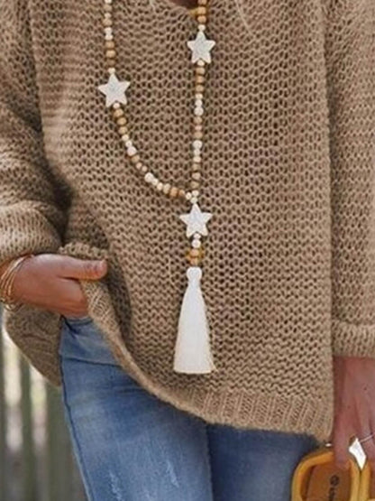 Long-Sleeve V-Neck Sweater