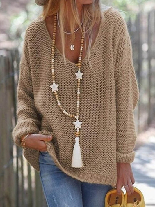 Long-Sleeve V-Neck Sweater