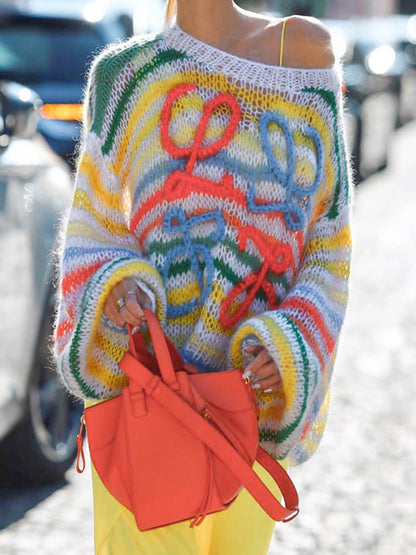 Colorful Striped Rainbow Sweater