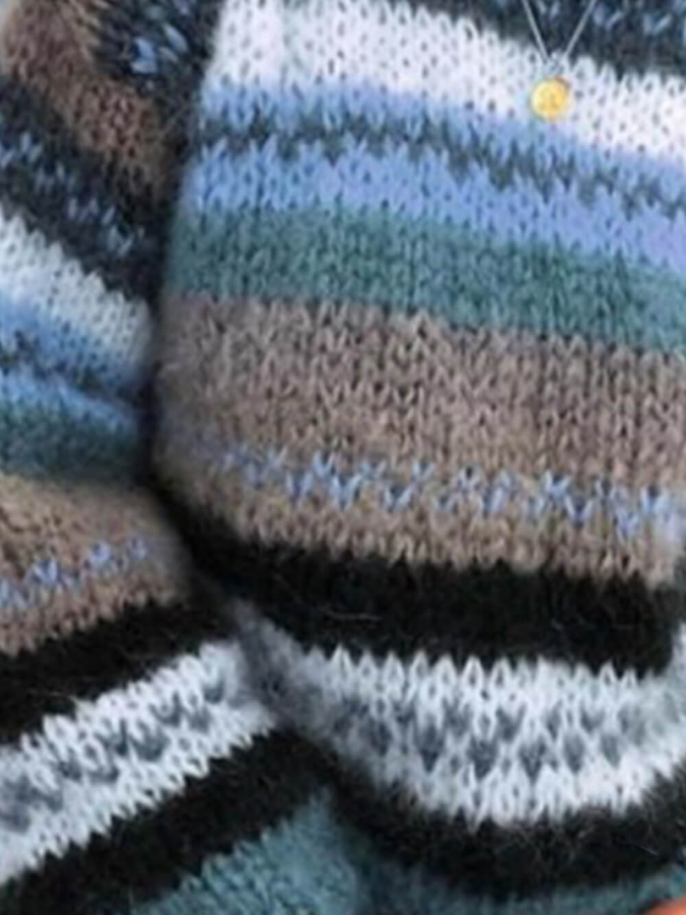 Cozy Rainbow Knit Sweater - Relaxed Fit