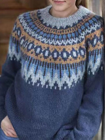 Chunky Needle Jacquard Knit Sweater