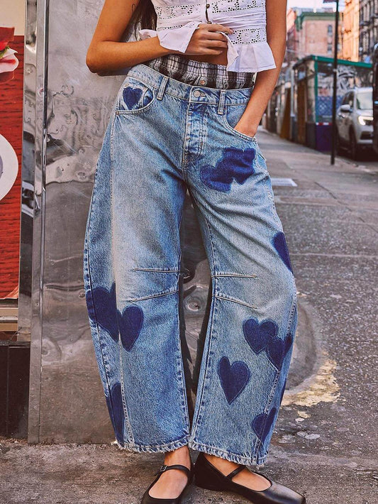 Relaxed Fit Mid-Rise Straight Leg Jeans