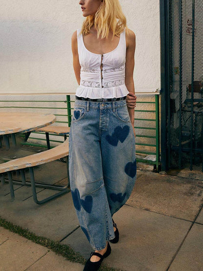 Relaxed Fit Mid-Rise Straight Leg Jeans