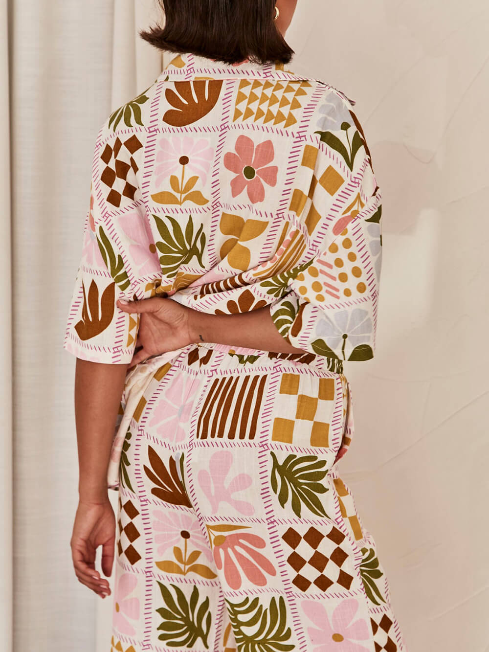 Chic Loose-Fit Unique Printed Two-Piece Ensemble