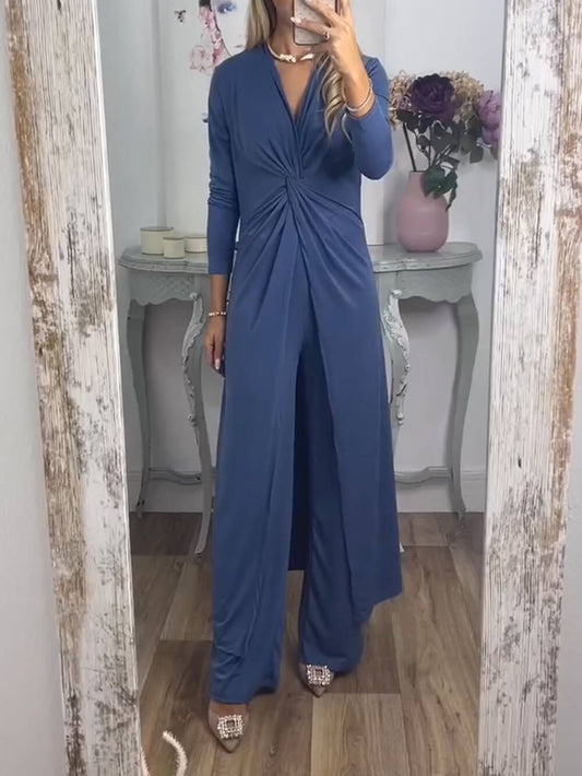 Relaxed 2-Piece Set: Long Top and Coordinating Trousers