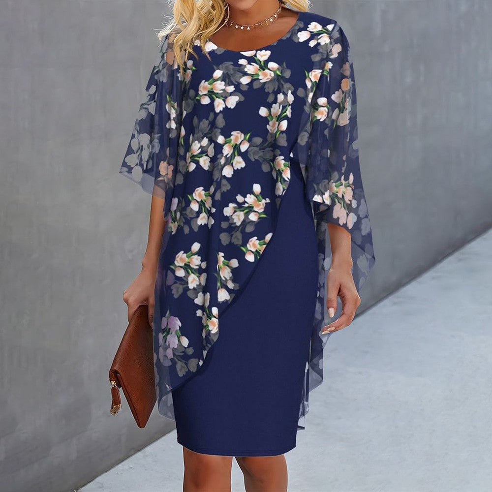 Margie Floral Capelet Dress