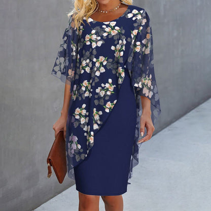 Margie Floral Capelet Dress