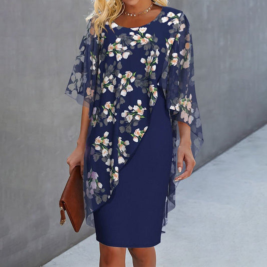 Margie Floral Capelet Dress
