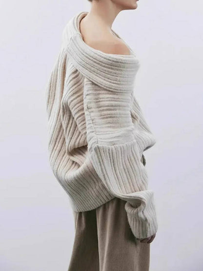 Chunky High Roll Neck Oversized Sweater