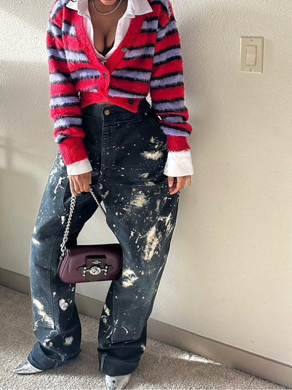 Artistic Splash Denim Jeans