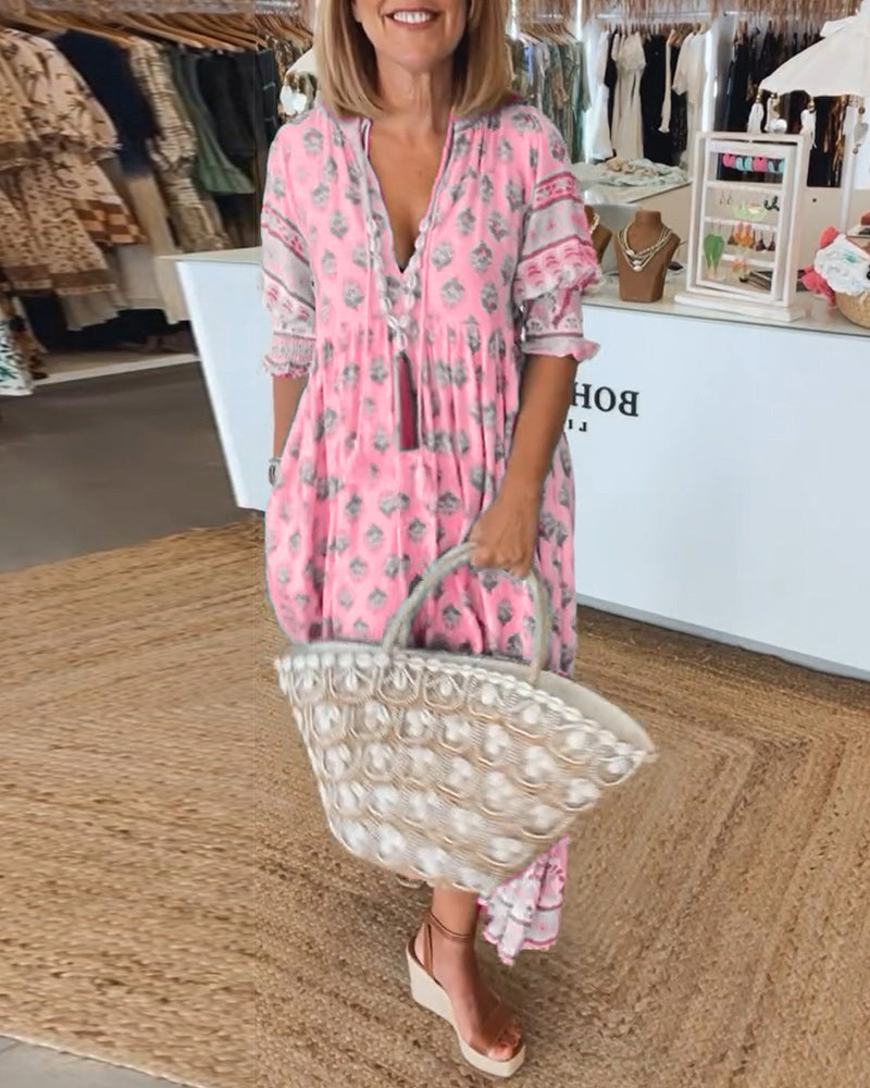 VERONA | BOHO V-NECK DRESS