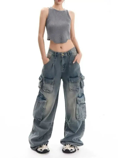 Stylish Retro Denim Pants