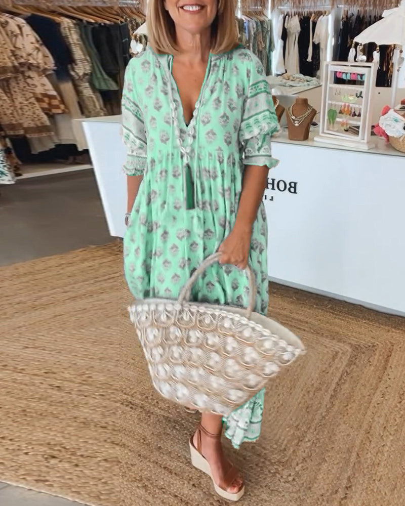 VERONA | BOHO V-NECK DRESS