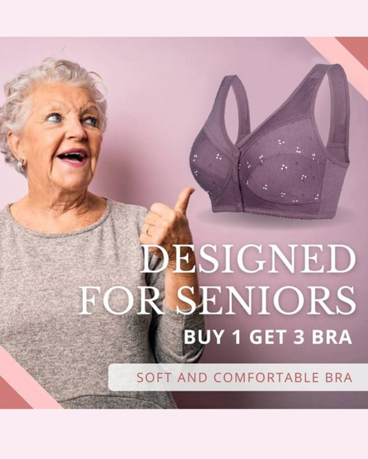 🔥Last day: buy 1 and get 2 free🔥 Design for senior cotton front closure bra
