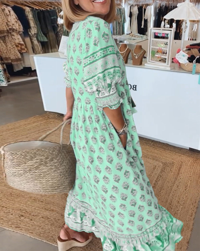 VERONA | BOHO V-NECK DRESS