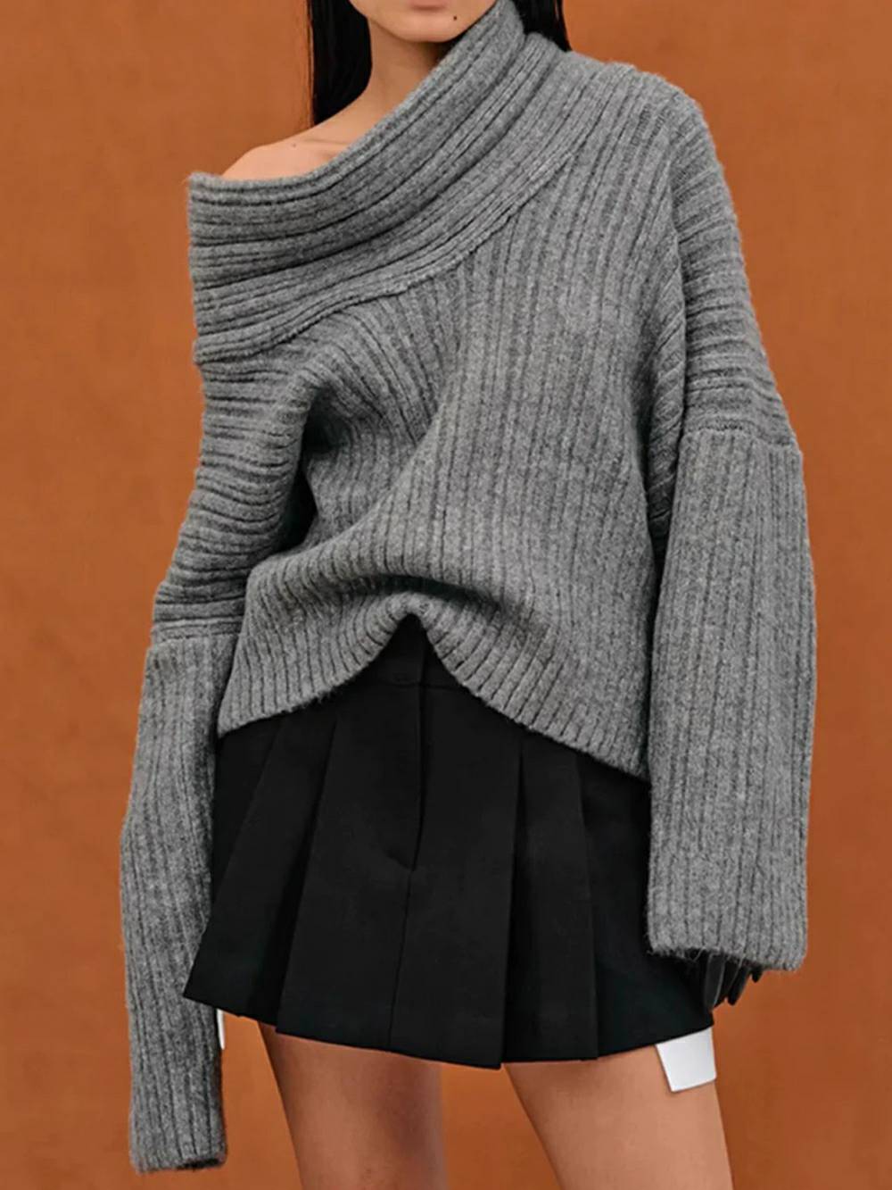 Chunky High Roll Neck Oversized Sweater