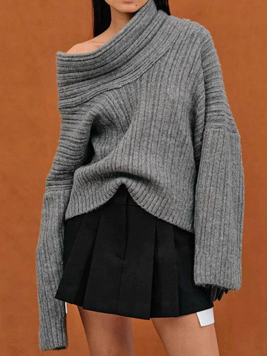 Chunky High Roll Neck Oversized Sweater