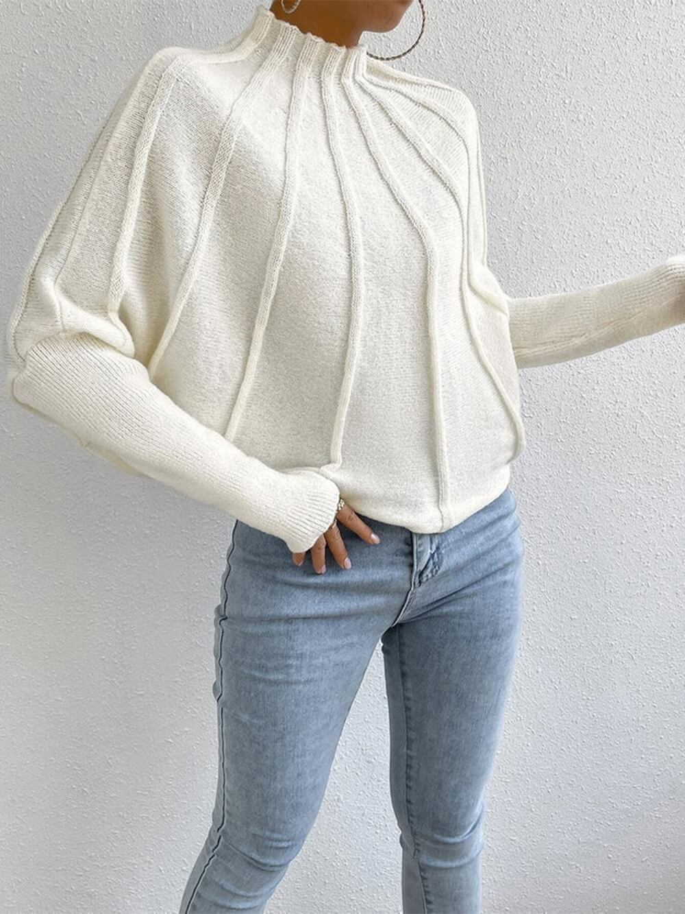 Classic Dolman Sleeve Knit Sweater