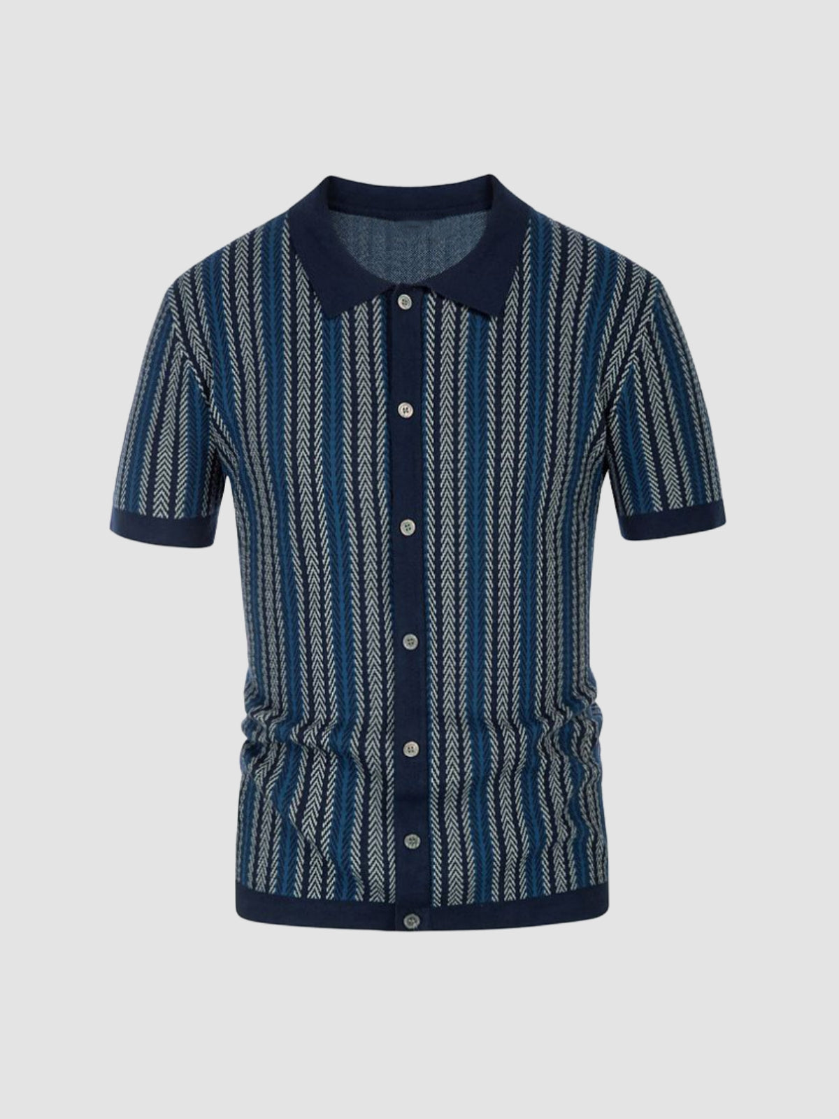 MV Knitwear Fashion Striped Jacquard Shirt