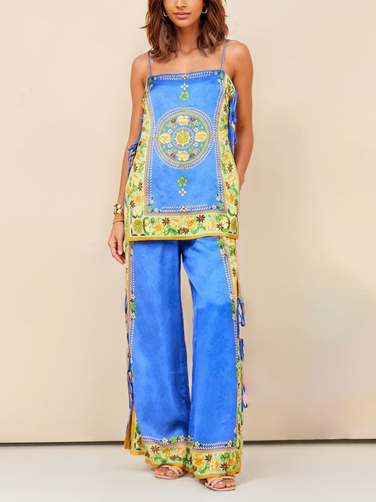 Decorative Mosaic Tile Pants Ensemble