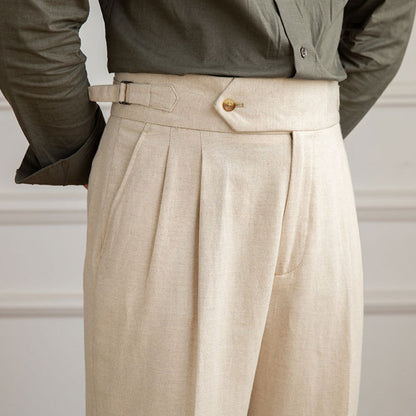 MV High Waist Cotton And Linen Casual Pants