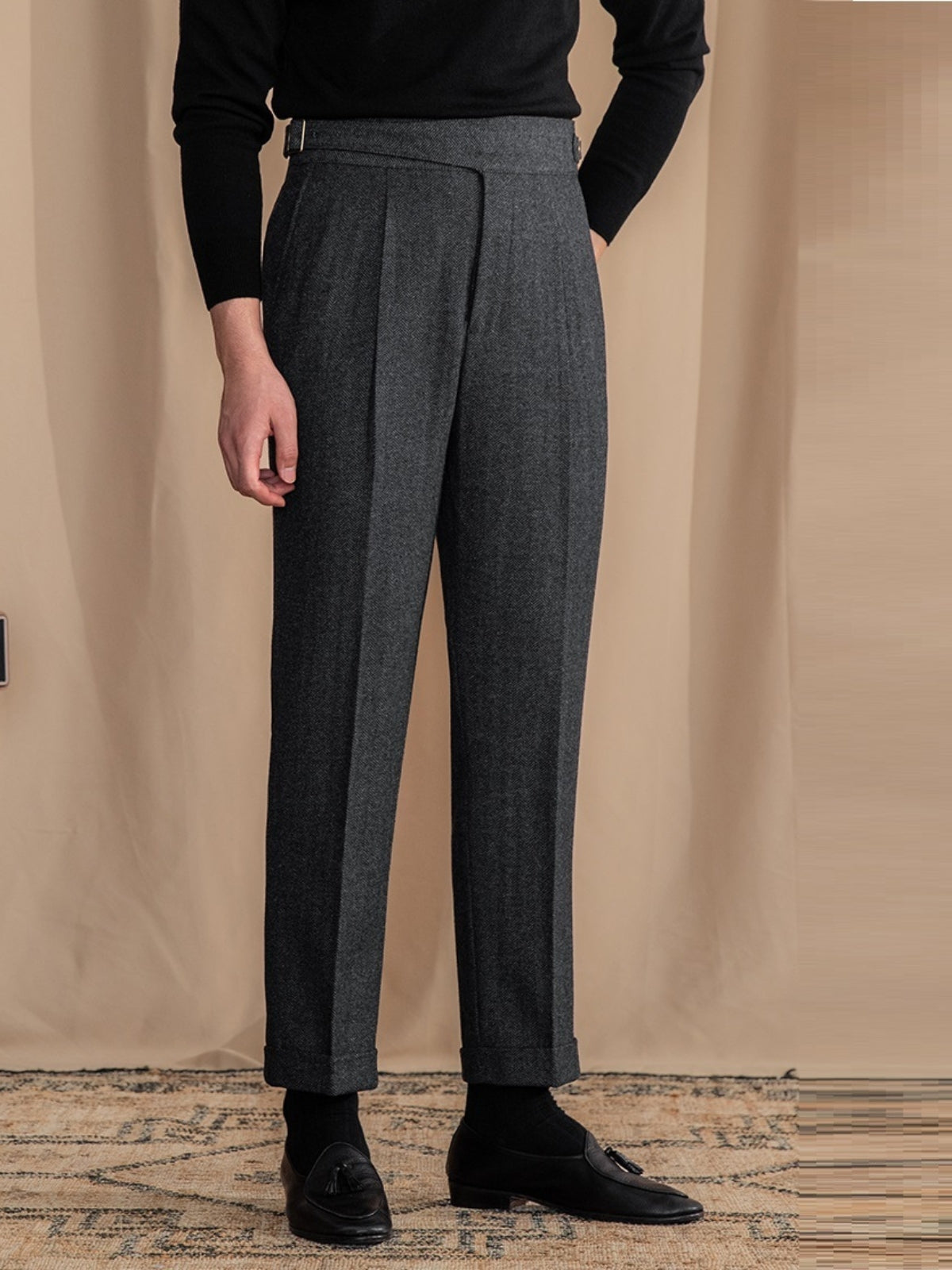 MV Herringbone Casual British Woolen Trousers