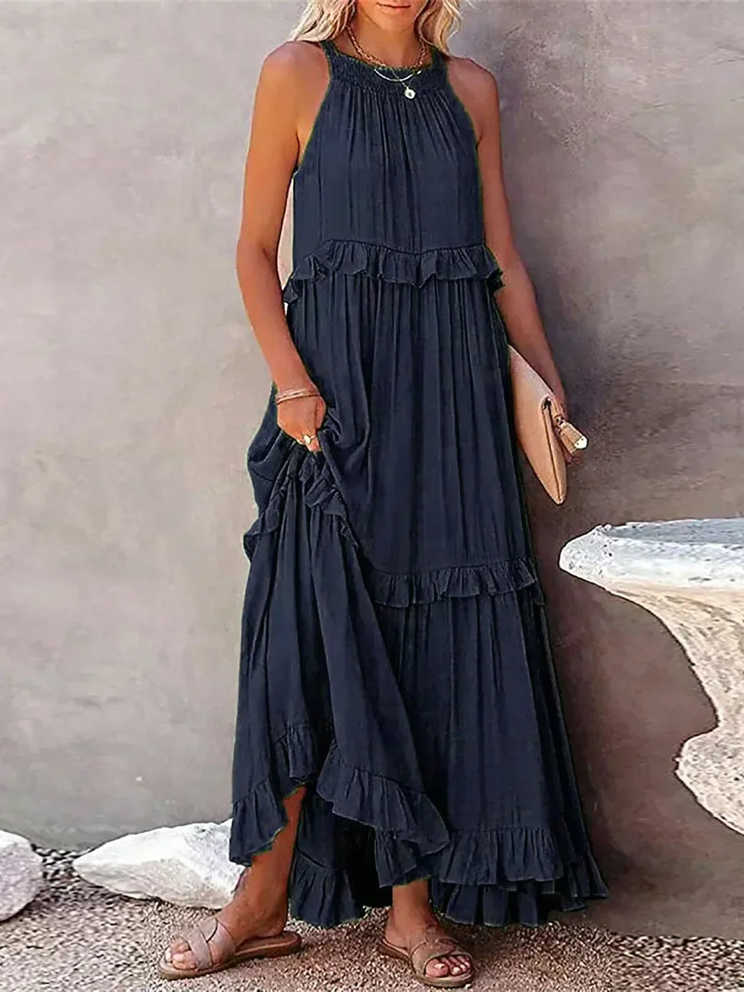 Amelia Halter Maxi Dress