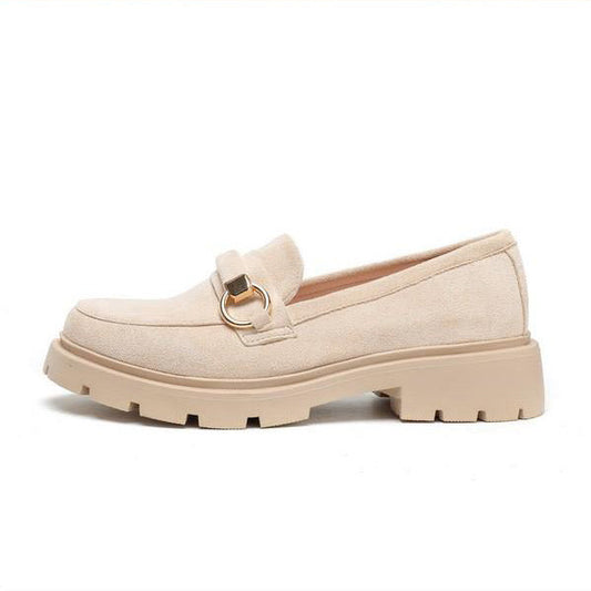 Suedine Beige Moccasin