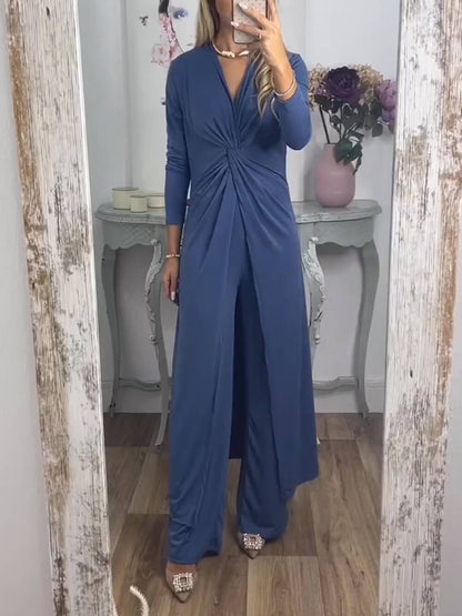 Relaxed 2-Piece Set: Long Top and Coordinating Trousers