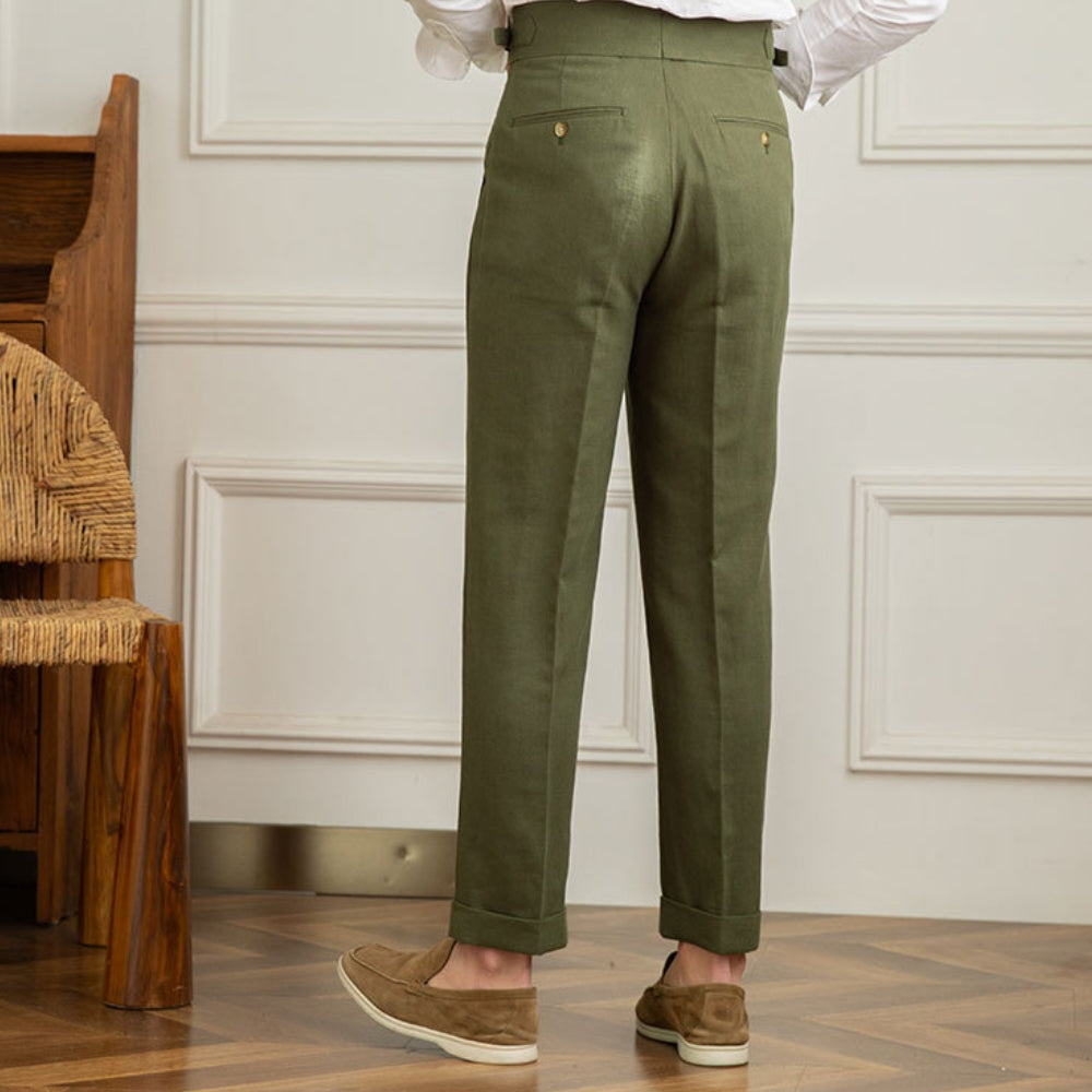 MV High Waist Cotton And Linen Casual Pants