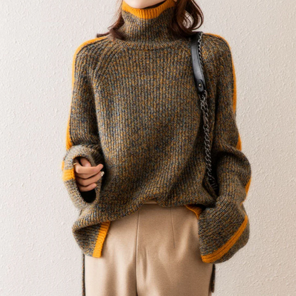 Marie™ - Mixed Knit Turtleneck